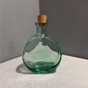 Round Green Glass Bottle with Cork